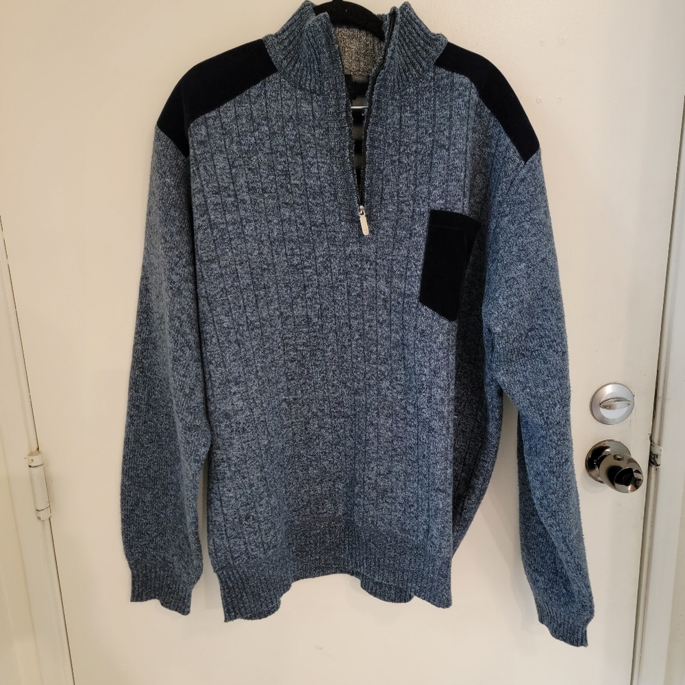 Gioberti Wool and faux suede sweater
